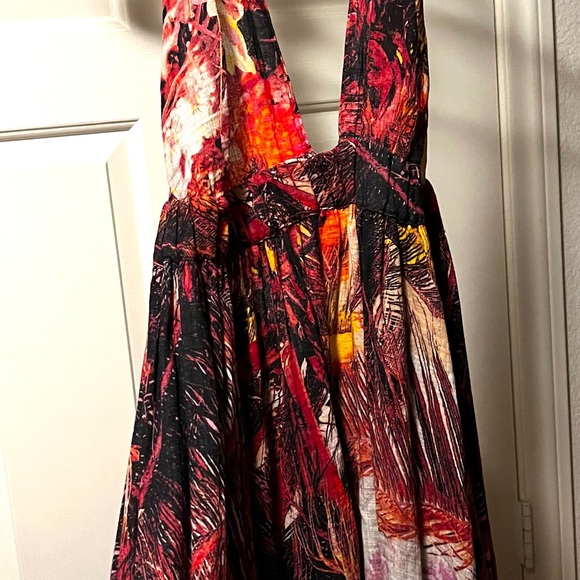 Free People Mika Maxi Dress Sunset Dreams Combo Halter Dress. Sz L - Picture 6 of 16